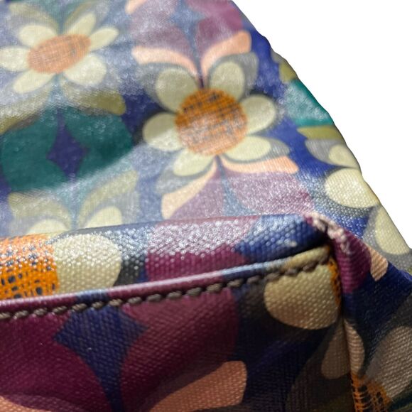 Fossil Shoulder Bag Womens Multicolor Key Per Floral Coated Canvas Inner Pockets - Picture 5 of 16